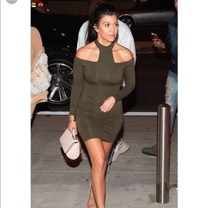Tan Ribbed Mini Dress